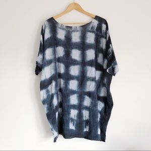Indigo Dyed Lightweight Dress With Pockets
